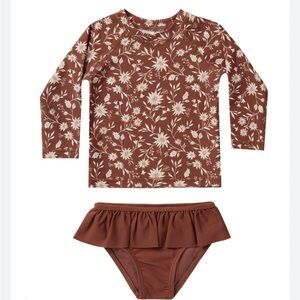Rylee + Cru Brown “Wild Floral” Rashguard Set